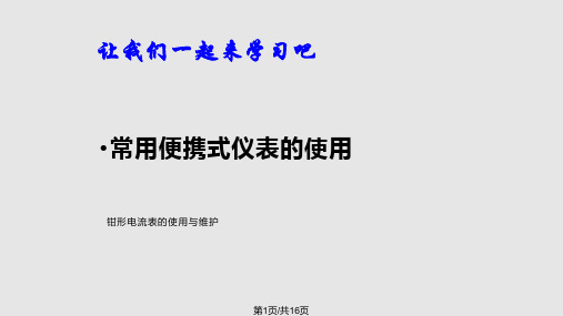 钳形电流表的使用精PPT课件