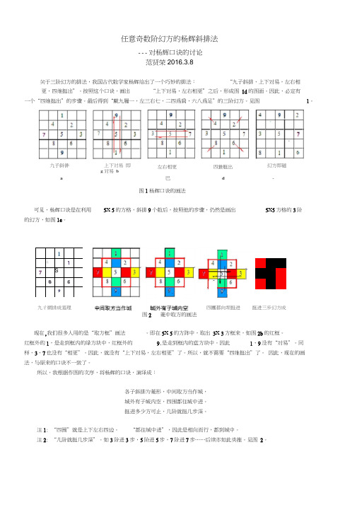 (完整版)任意奇数阶幻方的杨辉斜排法(20210206050533)