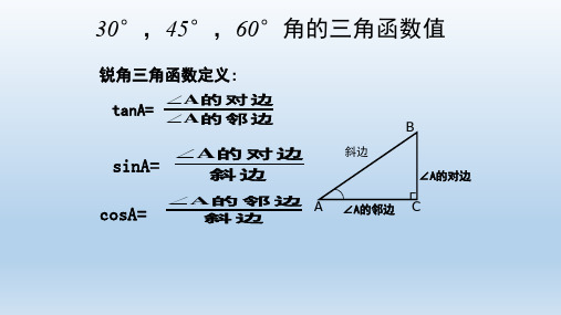 《30°,45°,60°角的三角函数值》教学课件