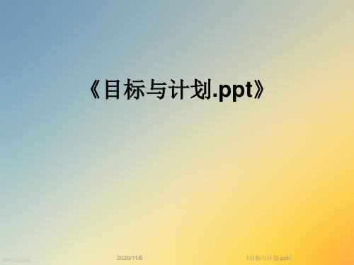 《目标与计划.ppt》