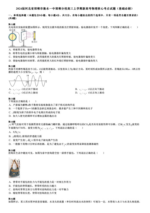 2024届河北省邯郸市衡水一中邯郸分校高三上学期新高考物理核心考点试题(基础必刷)