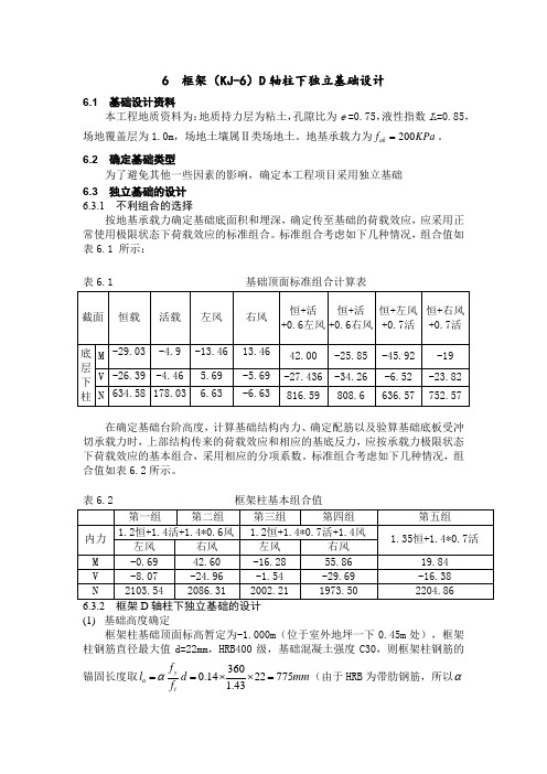 独立基础计算