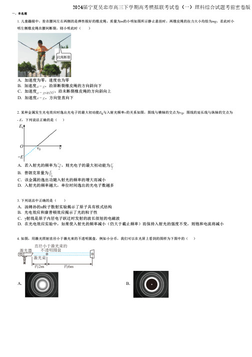 2024届宁夏吴忠市高三下学期高考模拟联考试卷(一)理科综合试题考前密卷版