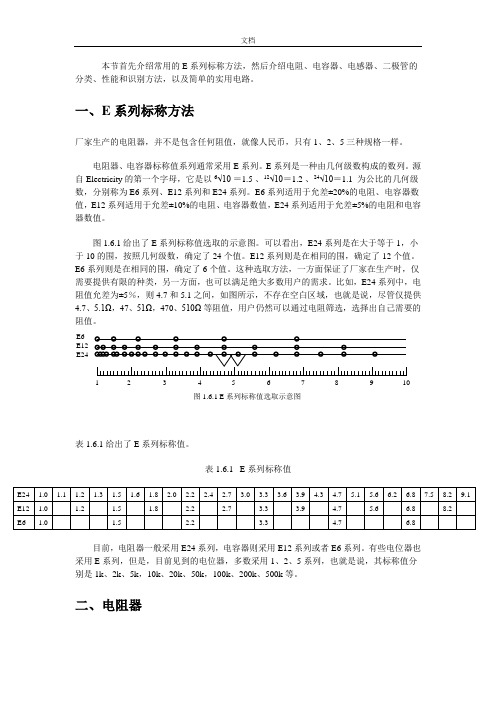 电容值E系列标称方法