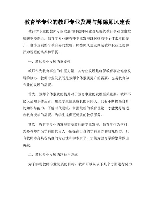 教育学专业的教师专业发展与师德师风建设