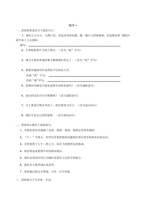 小学毕业班归类复习(句子表达)