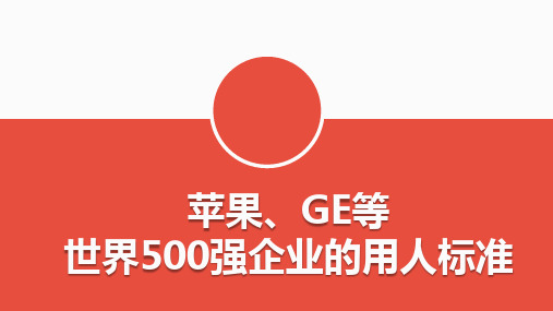 苹果、GE等世界500强企业的用人标准