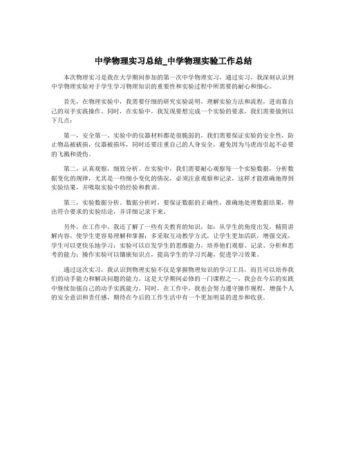 中学物理实习总结_中学物理实验工作总结