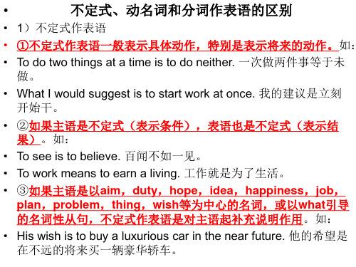 译林版英语九年级下册不定式动名词和分词作表语的区别