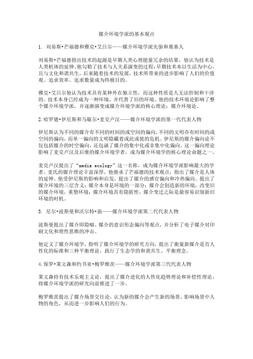 媒介环境学派的基本观点