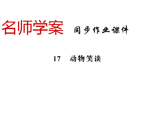 秋七年级语文上册人教版习题课件：17 动物笑谈(共11张PPT)