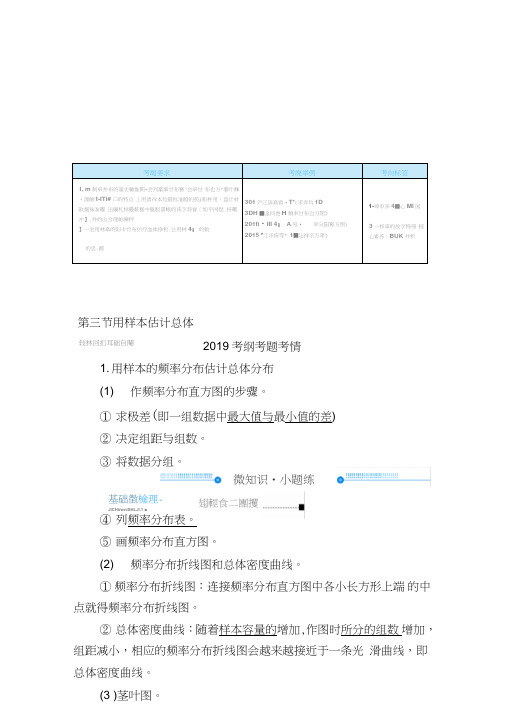 2020高三数学一轮复习(人教版理)：用样本估计总体