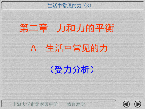 上海地区上教版高一物理必修1课件：2-a《生活中常见的力》ppt