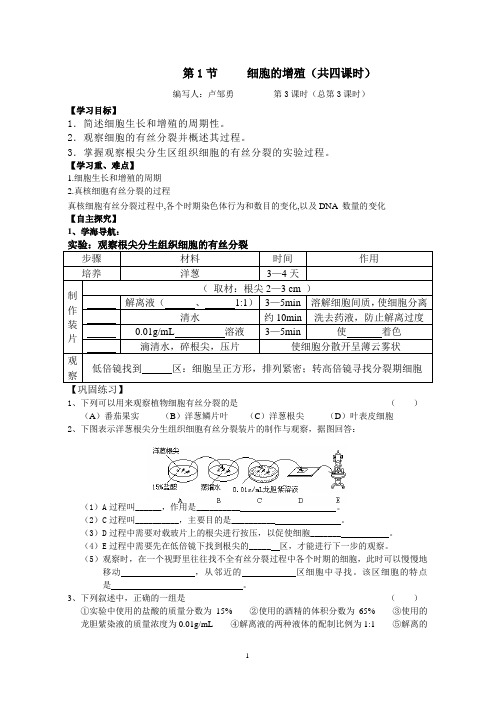 有丝分裂_学案