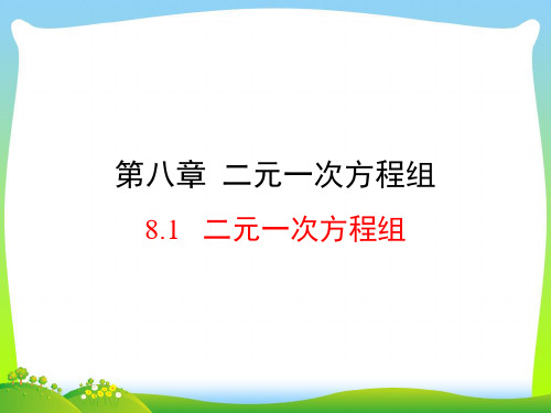 【最新】人教版七年级数学下册第八章《二元一次方程组》公开课课件(共22张PPT).ppt