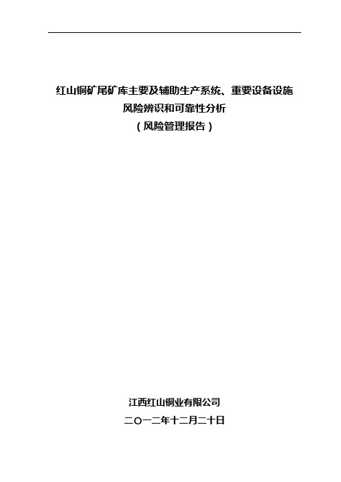 尾矿库各系统安全可行性分析及风险管理报告解析