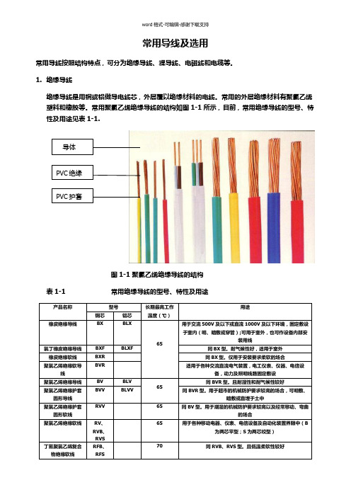 常用导线及选用