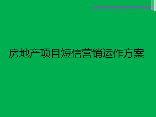 房地产项目短信营销运作方案