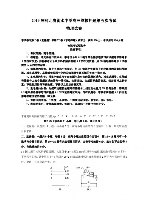 2019届河北省衡水中学高三终极押题第五次考试物理试题