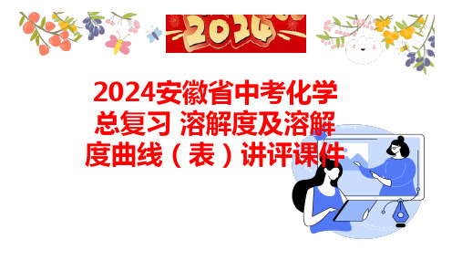 2024年安徽省中考化学总复习+溶解度及溶解度曲线(表)讲评课件