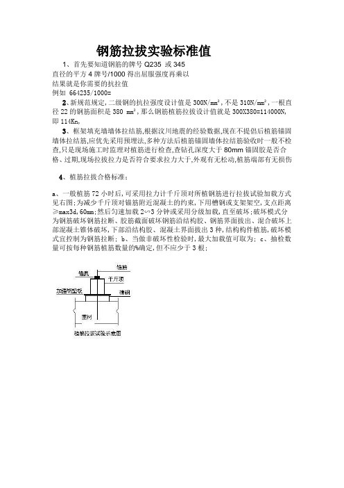 钢筋拉拔实验标准值