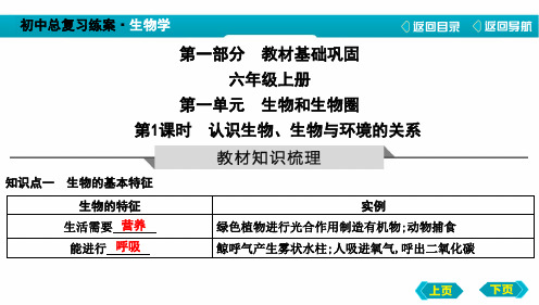 中考生物复习认识生物生物与环境的关系