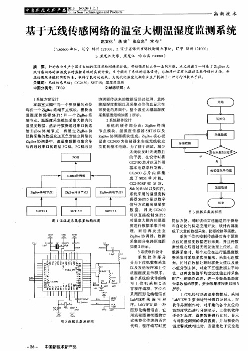 基于无线传感网络的温室大棚温湿度监测系统