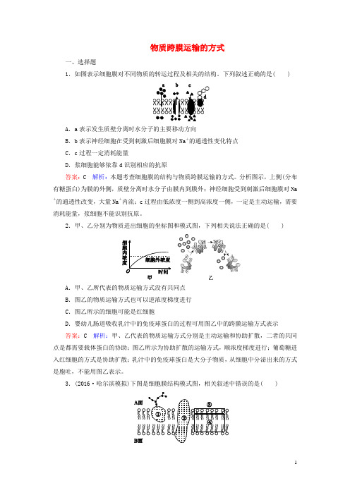 高考生物一轮复习第二单元细胞的基本结构和物质运输功