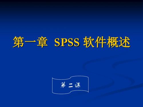 2、SPSS软件概述