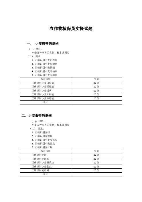 植保员实操试题