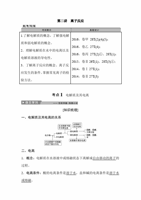 2020年高考化学二轮精品复习讲义:第二章 第二讲 离子反应