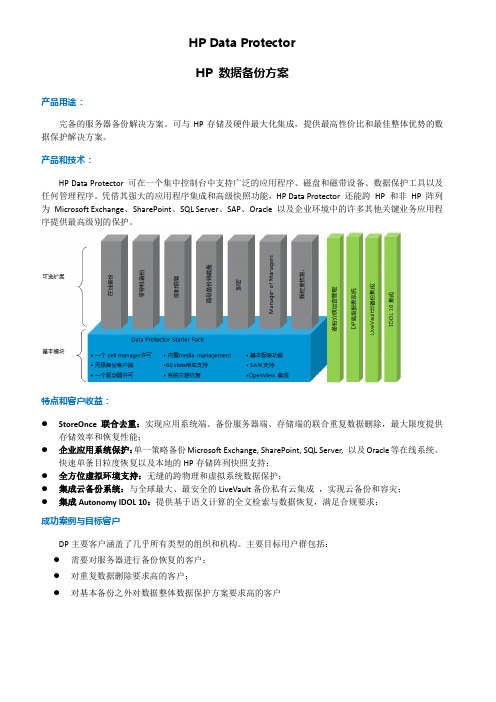 备份软件DP解决方案