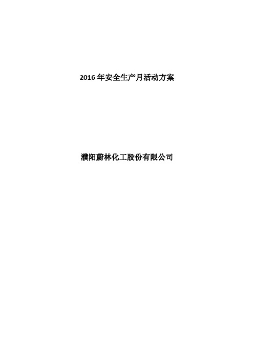 2016年安全生产月活动方案