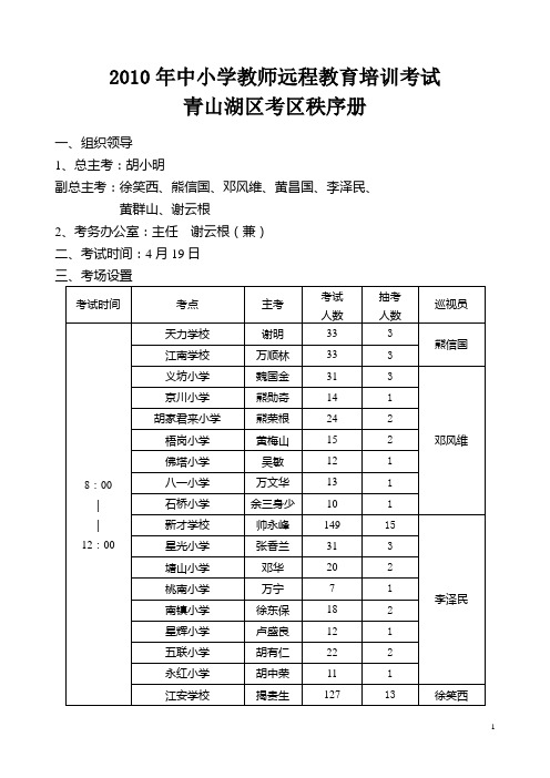 2010年中小学教师远程教育培训考试