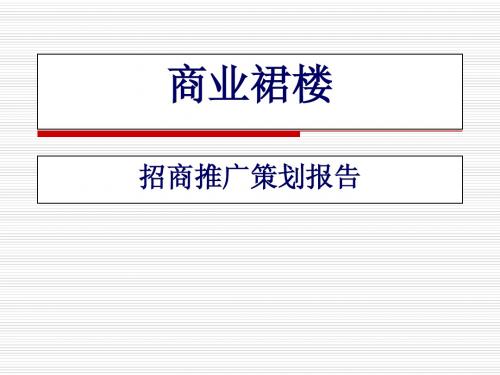 某商业裙楼招商推广策划报告讲义课件