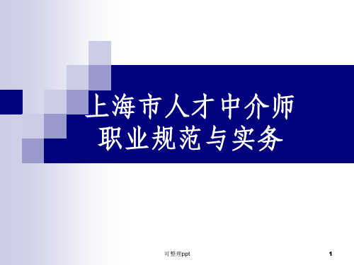 人才中介师——职业规范与实务终