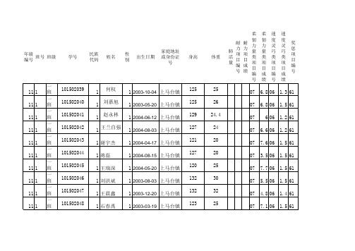 中小学数据导入模版