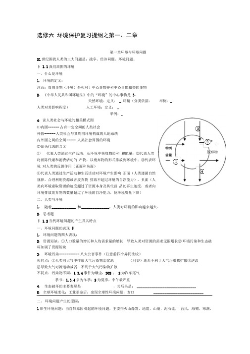 选修六环境保护复习提纲之第一、二章(精)