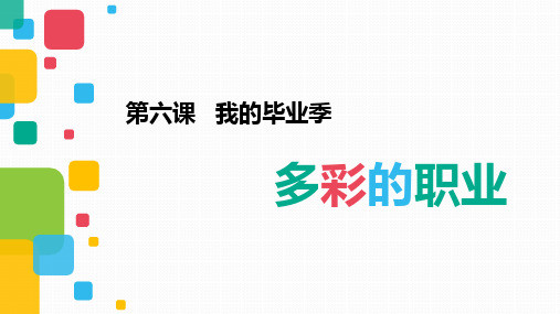 部编版九年级下册道德与法治6.2《多彩的职业》课件