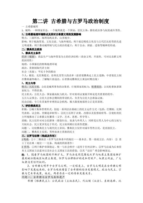 第二讲 古希腊与古罗马政治制度