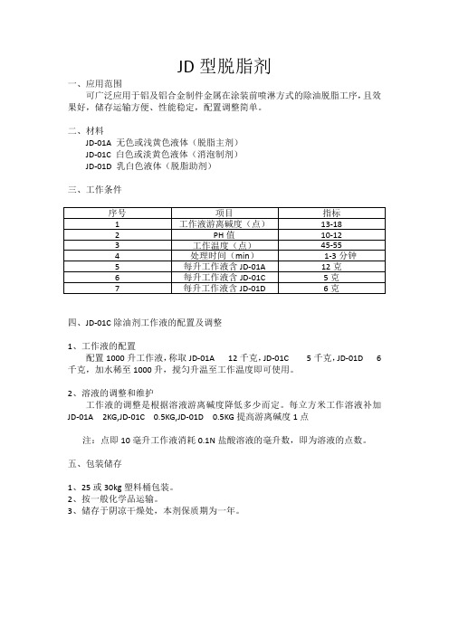 前处理药品使用说明书