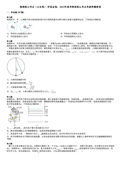 物理核心考点(山东卷)-学易金卷：2023年高考物理核心考点考前押题密卷