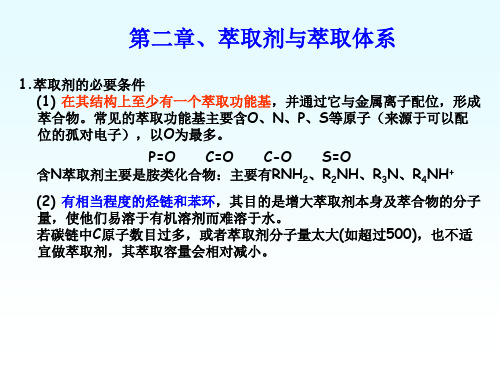 萃取化学原理与应用第二章、萃取剂与萃取体系