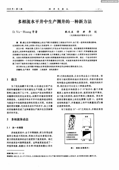 多相流水平井中生产测井的一种新方法