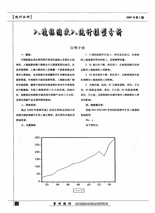 入境旅游收入统计模型分析