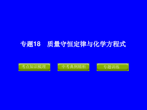 专题质量守恒定律与化学方程式