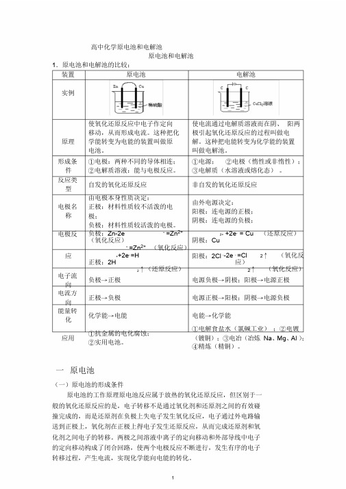 高中化学原电池和电解池_精讲