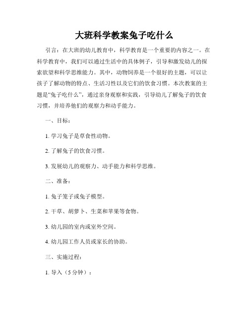 大班科学教案兔子吃什么