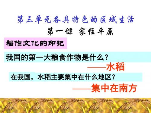 人教版七年级历史与社会上册第三单元第一课家住平原 (共31张PPT)