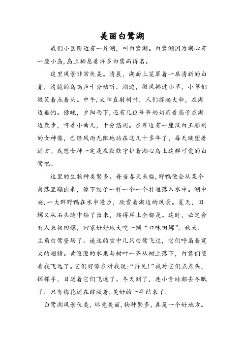 四年级上学期语文1-8单元习作范文